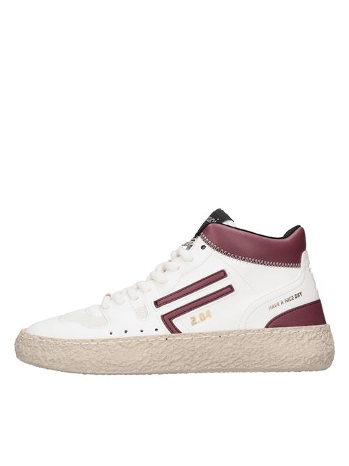 High-top sneakers in leather and fabric PURAAI | 2.04 MID MARTEBIANCO-BORDEAUX